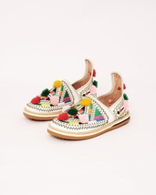 Women&#39;s Embroidered Leather Moroccan Slippers | Sustainable Babouche Foo... - £47.95 GBP