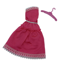 Mattel Barbie Doll Dress Perfectly Pink Strapless Super Star Era #4805 + Hanger - £8.68 GBP