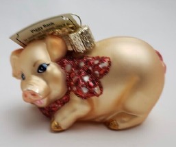 Old World Christmas Gold Pig Ornament Red Scarf 2018 - £14.03 GBP