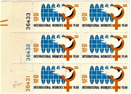 U S Stamp International Woman's Year, 6 - 10 cent stamps (1975) - $2.99