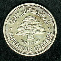 Most Beautiful Lebanese Coin Ever 1952 Ag 50 Piasters - Nostalgia - £45.73 GBP