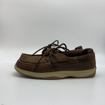 Sperry Boys Lanyard Two Eye Boat Shoes Cigar Brown Lace Up Mesh YB54294A... - $13.86