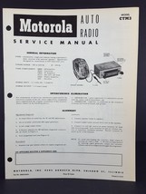 Motorola 1953 Chevrolet Auto Radio Service Manual Model CTM3 - $6.93
