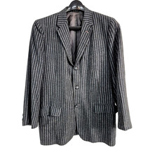 VTG Mens 1950s 60s Black Gray Striped Specialty Tailored Blazer Wool Men... - $68.46
