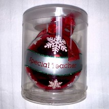 Christmas Ornament Red Silver Special Teacher Tree Hanger Holiday Gift - $7.92