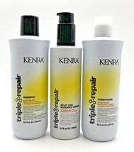 Kenra Triple Repair Shampoo/Conditioner/Split End Mending Serum Bond Repair Trio - $64.95