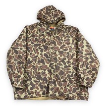 VTG 90s Ozark Trail Quilted Camouflage Hood Rain Jacket Mens XL Duck Hunting PVC - £31.02 GBP