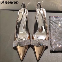 New Summer Fashion Women&#39;s Pumps Sexy Crystal Butterfly-knot Stiletto Shoes Ladi - £41.60 GBP
