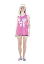 Xhilaration Junior Pink Love Sleeveless Tank Top Size M 7-9 - $5.83