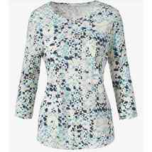 Weekends by Chicos 3 V Neck T Shirt 3/4 Sleeve Soft Stretchy Relax Fit Women XL - £8.88 GBP