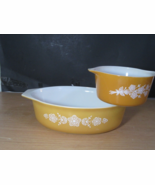 Vintage Pyrex Spring Blossom Daisy Oval Casserole Dishes NO Lids - $64.35