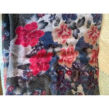 Women Woven Pink Blue Flower Scarf Wrap 36&quot;x70&quot; - $9.00