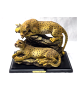 Vintage FINEART COLLECTION Cheetahs Leopards Cats Figurines - 11&quot; x 7&quot; x... - $35.27 CAD