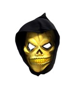 Halloween Hooded Yellow Dangerous Skull Attached String Cosplay Latex Mask - £12.25 GBP