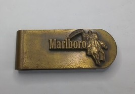 Marlboro Brass Vintage Money Clip Cowboy Stallion Horse Metal - £13.32 GBP