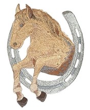 [Custom] Lucky Charm Horse with Horse Shoe [Appaloosa Horse] Embroidery Iron On/ - £15.17 GBP