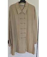 Womens Plus 3X August Silk Tan Long Sleeve Shirt Top Blouse - $343.56 MXN