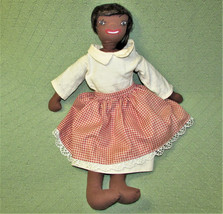 20&quot; African American Folk Art Cloth Doll Vintage Hand Crafted Plush Americana - £84.92 GBP