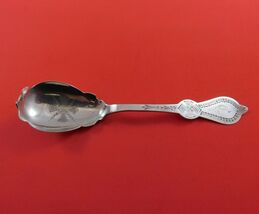 Coin Silver Preserve Spoon with Bright-Cut Handle and Bowl Cross Design ... - $1,929.80 MXN
