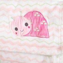 Baby Essentials Pink &amp; Green Caterpillar Soft Plush Blanket RN93551 - £20.50 GBP