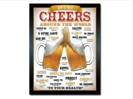Cheers Around the World Novelty Funny Sarcastic Metal Tin Sign Mancave - $13.85