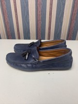 Massimo Dutti Split Slip On Navy Blue Loafers Driving Shoes Mens Size 8 ... - $29.69