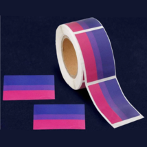 Bisexual Rectangle Flag Stickers -250pc* - $11.11