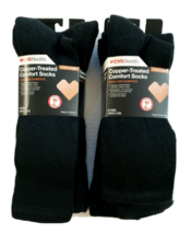 CVS Health Unisex S/M Copper Treated Black Comfort Crew Socks Set of 2 PKs New - £11.07 GBP