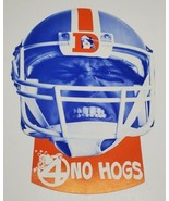 Vtg Denver Broncos Football Channel 4 No Hogs Cardstock Helmet Eye cut o... - $24.18