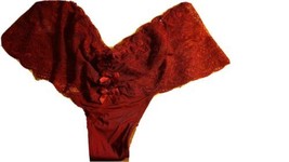 Lane Bryant Cacique panties 22/24 Maroon lace With Three Bows Stretch thong  - £10.45 GBP