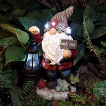 Gnome Garden Decoration with Solar Lights Garden Sculpture Yard Statue Lawn Orna - $69.80