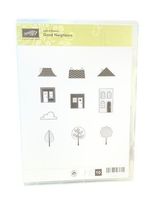 Stampin' Up! Good Neighbors Unmounted Red Rubber Stamp Set Home - $11.85