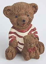 Vintage Miniature 2&quot; Bear with Teddy Bear Figurine Composite Resin - £4.78 GBP