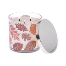 NEW Sonoma Falling Leaves 13 oz. Scented Glass Jar Candle w/ lid 3 wicks 40 hrs - £8.62 GBP