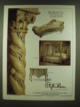 1990 Phyllis Morris Furniture Ad -Venus Chaise, Camelot Bed and Bellini Bombe - $18.49