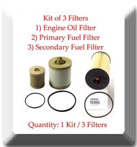 Kit of 3 Oil &amp; Fuel Filter Fits:F250 350 450 550 650 750 Excursion 4.5L 6.0L - £15.33 GBP