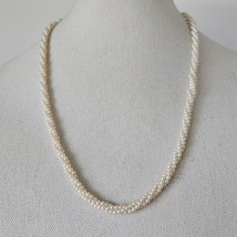 Marvella Ivory Color Faux Pearl Twist Necklace 24” Inches Long Signed - $13.06