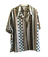 Ship N Shore Womans 24W Vintage Geometric Short Sleeve Button-Up Shirt - $298.91 MXN