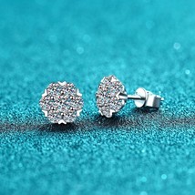 Moissanite Stud Earrings 0.5CT 1CT White Gold Plated Sterling Silver D VVS1 Lab  - £44.70 GBP