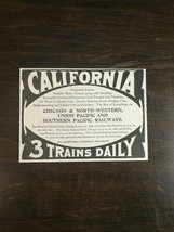 Vintage 1902 Union Pacific Southern Pacific Chicago Railroad Original Ad... - £5.24 GBP