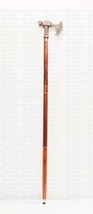 Brass Walking Stick Vintage 3 Fold Antique Style Metal Axe Handle Wooden Cane - £29.72 GBP