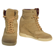 Marc Jacobs Beige Suede High-Top Sneakers Wedge Trainers Shoes size 37 - $168.30