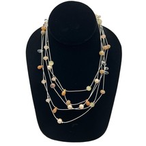 Liz Claiborne Necklace Womens 16 in Silvertone Multistrand Beads 2.5 in Extender - £18.20 GBP
