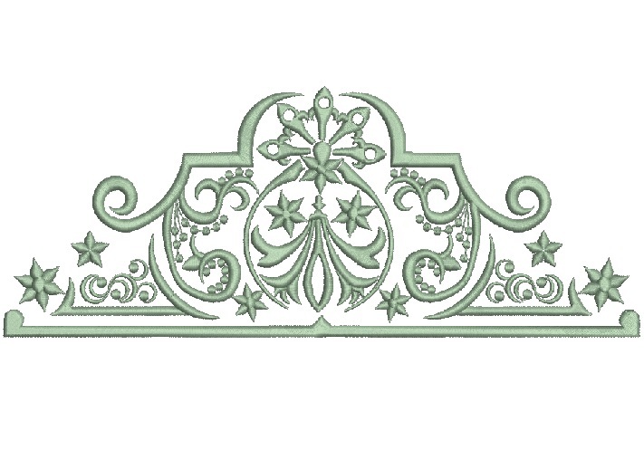 Scroll Baroque Border Machine Embroidery Design, Instant Download - $3.75