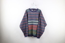 Vtg 90s Mens XL Faded Rainbow Striped Heavyweight Pullover T-Shirt USA Cotton - £44.17 GBP