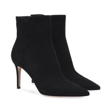 Pointed Toe High Heel Boots PU Leather Short Ankle Boots for Women Sexy High Hee - £132.83 GBP