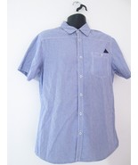 KUYICHI Blue Strip Short Sleeve Button Down Shirt Size XL - £16.00 GBP