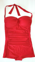 Unique Classic Swimsuit, Unique Classic Halter Red Full Suit Medium, - $14.82