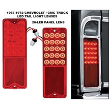 67-72 Chevy GMC Truck 20-LED Rear Red Park, Tail, Turn Signal Light Lenses Pair - £50.11 GBP