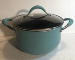 Pioneer Woman FRONTIER Blue Teal ~ Nonstick ~ 5.5 Qt ~ Dutch Oven Pot w/Lid - £26.02 GBP